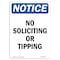 Signmission OSHA Notice Sign, 14" Height, Rigid Plastic, No Soliciting Or Tipping Sign, Portrait OS-NS-P-1014-V-14834 - alternate 1